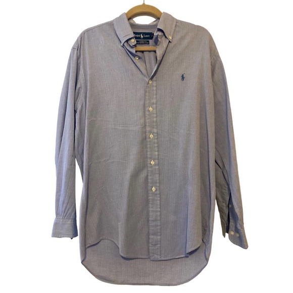 Ralph Lauren Men’s Yarmouth Blue Button Down Dress Shirt - 15 32/33 - Picture 1 of 6